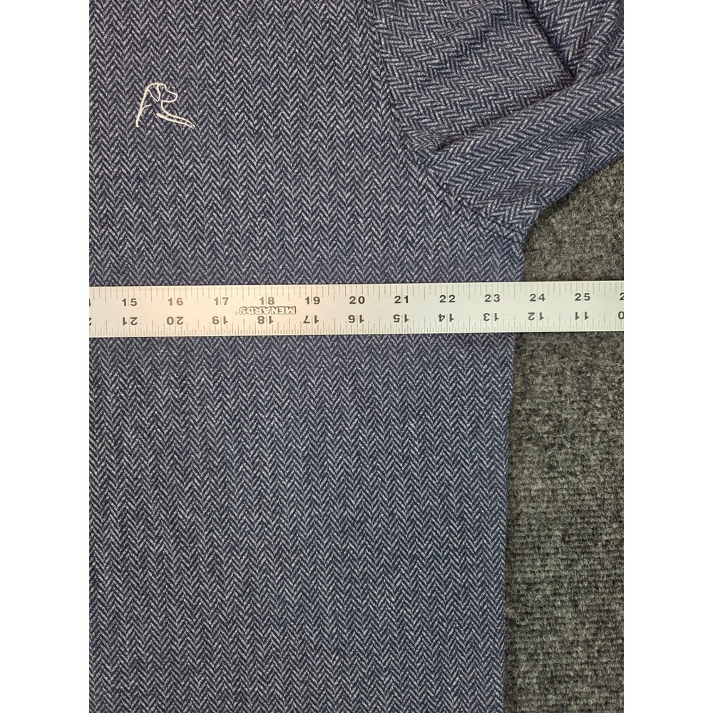 Rhoback Herringbone Quarter Zip Pullover Mens L Blue Performance Stretch - Picture 5 of 7